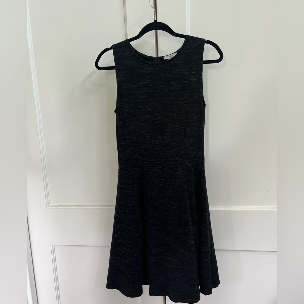 Dalia small black with white accent lines dress